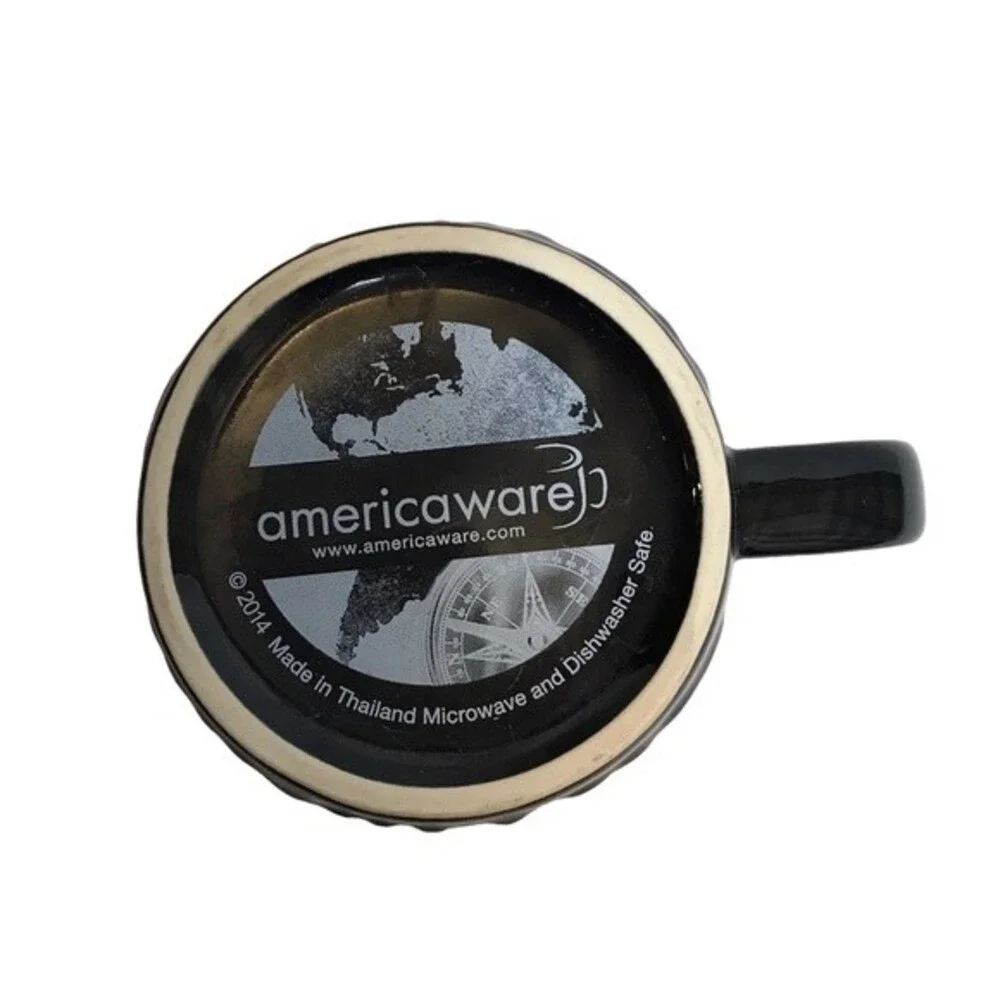 Los‎ Angeles Skyline CERAMIC COFFEE MUG (24 Oz)Black&Blue Hollywood￼ Americaware
